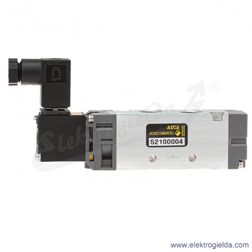 Zawór rozdzielający elektromagnetyczny 52100004, 5/2 monostabilny, G1/4, 1.5-8 Bar, 1050 l/min, cewka 230 VAC, 5-50 °C, Seria 52 Zawór rozdzielający elektromagnetyczny 52100004, 5/2 monostabilny, G1/4, 1.5-8 Bar, 1050 l/min, cewka 230 VAC, 5-50 °C, Seria 52