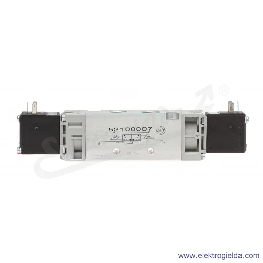 Zawór rozdzielający elektromagnetyczny 52100007, 5/2 bistabilny, G1/4, 1.5-8 Bar, 1050 l/min, cewki 110 VAC, 5 - 50°C, Seria 521 Zawór rozdzielający elektromagnetyczny 52100007, 5/2 bistabilny, G1/4, 1.5-8 Bar, 1050 l/min, cewki 110 VAC, 5 - 50°C, Seria 521