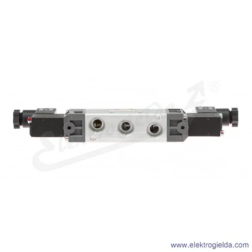 Zawór rozdzielający elektromagnetyczny 52100008, 5/2 bistabilny, G1/4, 1.5-8 Bar, 1050 l/min, Cewki 230 VAC, 5-50 °C, Seria 521 Zawór rozdzielający elektromagnetyczny 52100008, 5/2 bistabilny, G1/4, 1.5-8 Bar, 1050 l/min, Cewki 230 VAC, 5-50 °C, Seria 521