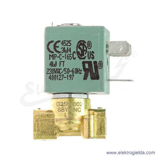 Zawór grzybkowy elektromagnetyczny SCG256B002VMS.230/50, 2/2 NC, G1/8, 0-20 Bar, 1.33 l/min, z cewka 230V
