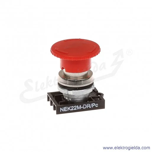 Napęd przycisku NEK22M-DR/Pc czerwony dłoniowy ryglowany metalowy Napęd przycisku NEK22M-DR/Pc czerwony dłoniowy ryglowany metalowy