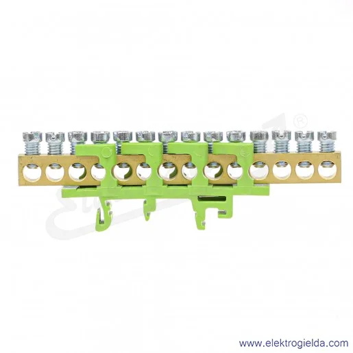 Listwa zaciskowa MAD0014G00 PE14 zielony 14x16mm2 uziemiająca IP00, 63A 690V Listwa zaciskowa MAD0014G00 PE14 zielony 14x16mm2 uziemiająca IP00, 63A 690V