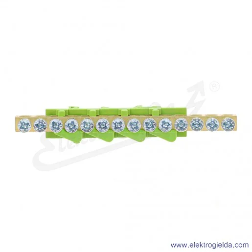 Listwa zaciskowa MAD0014G00 PE14 zielony 14x16mm2 uziemiająca IP00, 63A 690V Listwa zaciskowa MAD0014G00 PE14 zielony 14x16mm2 uziemiająca IP00, 63A 690V