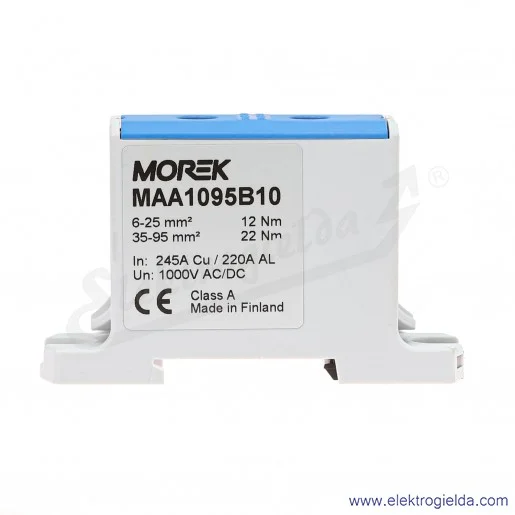 Zacisk uniwersalny MAA1095B10 6-95mm niebieski 1xAL/CU OTL95 1000V 245A Zacisk uniwersalny MAA1095B10 6-95mm niebieski 1xAL/CU OTL95 1000V 245A