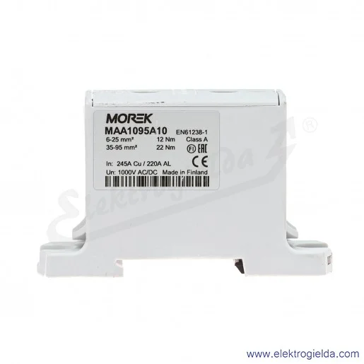 Zacisk uniwersalny MAA1095A10 6-95mm szary 1xAL/CU OTL95 1000V 245A Zacisk uniwersalny MAA1095A10 6-95mm szary 1xAL/CU OTL95 1000V 245A