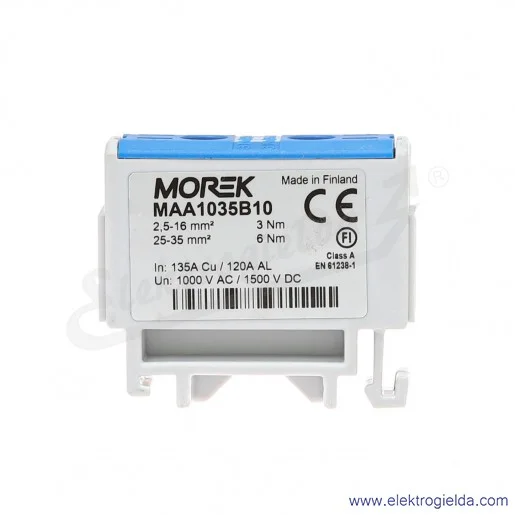 Zacisk uniwersalny MAA1035B10 2.5-35mm niebieski 1xAL/CU OTL35 1000V 135A Zacisk uniwersalny MAA1035B10 2.5-35mm niebieski 1xAL/CU OTL35 1000V 135A
