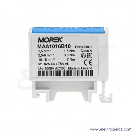 Zacisk uniwersalny MAA1016B10 1.5-16mm niebieski 1xAL/CU OTL16 1000V 82A Zacisk uniwersalny MAA1016B10 1.5-16mm niebieski 1xAL/CU OTL16 1000V 82A