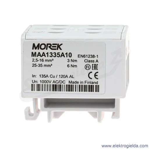 Zacisk uniwersalny MAA1335A10 3 x 2,5-35mm szary 3x1xAL/CU OTL35-3x 1000V 135A Zacisk uniwersalny MAA1335A10 3 x 2,5-35mm szary 3x1xAL/CU OTL35-3x 1000V 135A