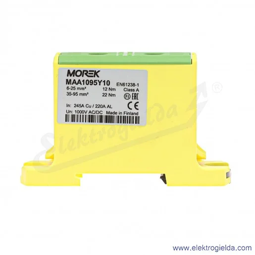 Zacisk uniwersalny MAA1095Y10 6-95mm żółto-zielony 1xAL/CU OTL95 1000V Zacisk uniwersalny MAA1095Y10 6-95mm żółto-zielony 1xAL/CU OTL95 1000V