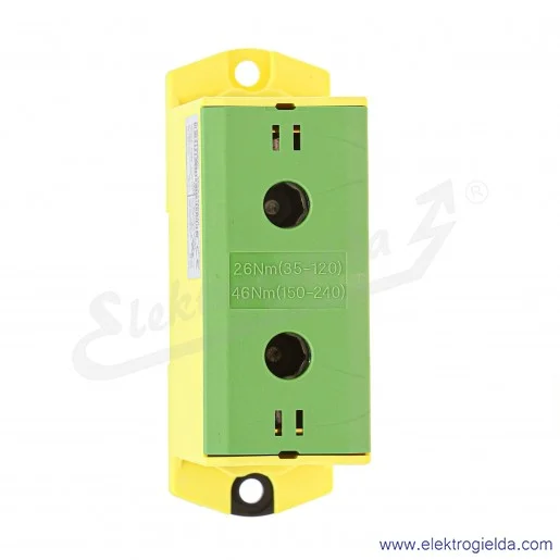 Zacisk uniwersalny MAA1240Y10 35-240mm żółto-zielony 1XAL/CU OTL240 1000V 425A Zacisk uniwersalny MAA1240Y10 35-240mm żółto-zielony 1XAL/CU OTL240 1000V 425A