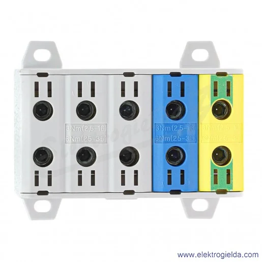 Zestaw złączek zasilających MAA5035A10 OTL35-5 szary, niebieski, żołto-zielony 5x1xAl/Cu 2.5-35mm2 1000V Zestaw złączek zasilających MAA5035A10 OTL35-5 szary, niebieski, żołto-zielony 5x1xAl/Cu 2.5-35mm2 1000V