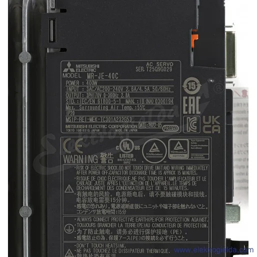 Serwowzmacniacz 312336 MR-JE-40C Digital AC-Servo MR-JE, do silników o mocy 400W, CC-Link IE Basic Serwowzmacniacz 312336 MR-JE-40C Digital AC-Servo MR-JE, do silników o mocy 400W, CC-Link IE Basic