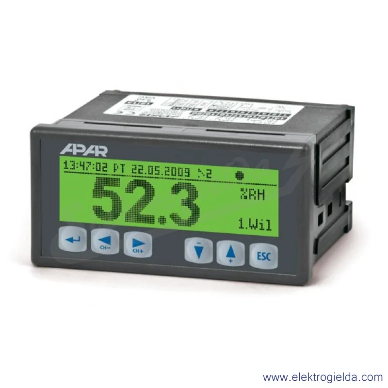 Rejestrator danych AR200/S1/P/P 230VAC (85..260 VAC) dwukanałowy, 2 wyjścia przekaźnikowe, IP65