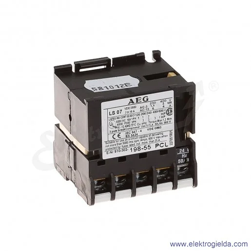 Stycznik LS 07-22 24V AC 50/60 HZ, 2NO+2NC, 3KW/400V AC-3, 16A AC-1, 4-polowy Stycznik LS 07-22 24V AC 50/60 HZ, 2NO+2NC, 3KW/400V AC-3, 16A AC-1, 4-polowy