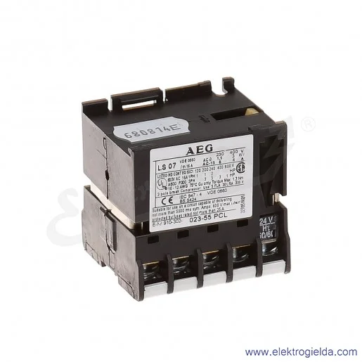 Stycznik LS 07.01 24V AC 50/60 HZ, 1NC, 3KW/400V AC-3, 16A AC-1, 3-polowy Stycznik LS 07.01 24V AC 50/60 HZ, 1NC, 3KW/400V AC-3, 16A AC-1, 3-polowy