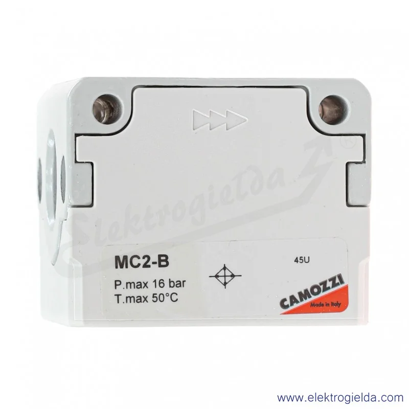 Blok rozdzielający MC2-B, G1/2, 0-16 Bar, 8400 l/min, 4- kierunkowy, do serii MC202, z wbudowanym zaworem zwrotnym, Camozzzi Blok rozdzielający MC2-B, G1/2, 0-16 Bar, 8400 l/min, 4- kierunkowy, do serii MC202, z wbudowanym zaworem zwrotnym, Camozzzi