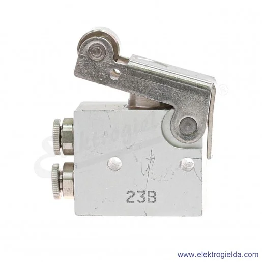 Krańcówka pneumatyczna 234-955, 3/2 NC, Fi 4, 2-10 Bar, 60 l/min, krótka dźwignia z rolką, siła uruchamiająca 6 (N), Camozzi Krańcówka pneumatyczna 234-955, 3/2 NC, Fi 4, 2-10 Bar, 60 l/min, krótka dźwignia z rolką, siła uruchamiająca 6 (N), Camozzi