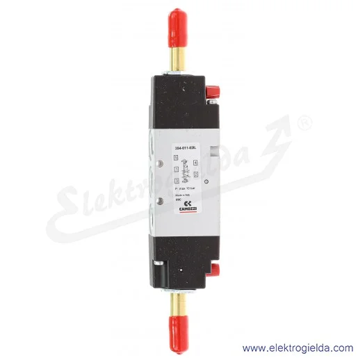 Zawór rozdzielający elektromagnetyczny 354-011-02IL, 5/2 bistabilny, G1/4, 1.5-10 Bar, 1300 l/min, ręczne wysterowanie za pomocą Zawór rozdzielający elektromagnetyczny 354-011-02IL, 5/2 bistabilny, G1/4, 1.5-10 Bar, 1300 l/min, ręczne wysterowanie za pomocą