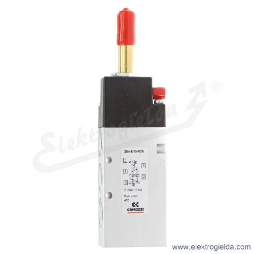 Zawór rozdzielający elektromagnetyczny 354-E15-02IL, 5/2 monostabilny, G1/4, -0.9-10 Bar, ciśnienie sterujące 2.5-10 Bar, 1300 l Zawór rozdzielający elektromagnetyczny 354-E15-02IL, 5/2 monostabilny, G1/4, -0.9-10 Bar, ciśnienie sterujące 2.5-10 Bar, 1300 l