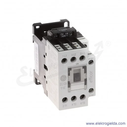 Stycznik EC12A311B042 42V AC 50/60 HZ, 1NO+1NC, 5.5KW/400V AC-3, 25A AC-1, 3-polowy Stycznik EC12A311B042 42V AC 50/60 HZ, 1NO+1NC, 5.5KW/400V AC-3, 25A AC-1, 3-polowy