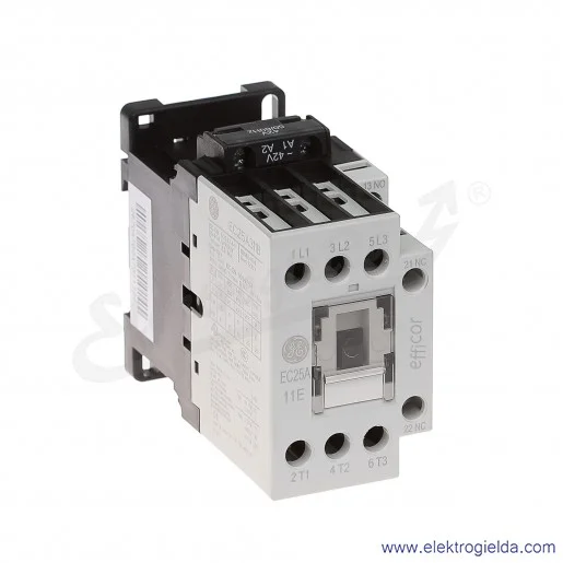 Stycznik EC25A311B042 42V AC 50/60 HZ, 1NO+1NC, 11KW/400V AC-3, 45A AC-1, 3-polowy Stycznik EC25A311B042 42V AC 50/60 HZ, 1NO+1NC, 11KW/400V AC-3, 45A AC-1, 3-polowy