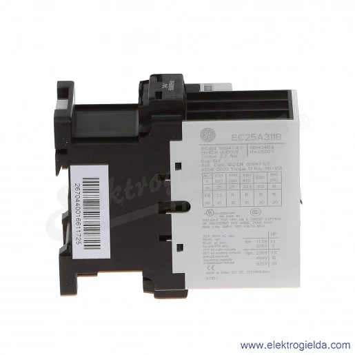 Stycznik EC25A311B024 24V AC 50/60 HZ, 1NO+1NC, 11KW/400V AC-3, 45A AC-1, 3-polowy Stycznik EC25A311B024 24V AC 50/60 HZ, 1NO+1NC, 11KW/400V AC-3, 45A AC-1, 3-polowy