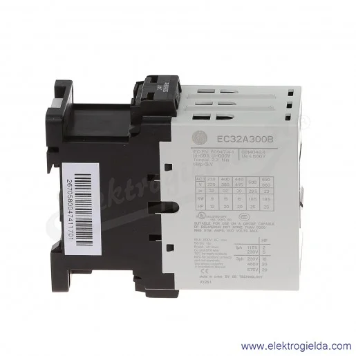 Stycznik EC32A300B024 24V AC 50/60 HZ, 15KW/400V AC-3, 60A AC-1, 3-polowy Stycznik EC32A300B024 24V AC 50/60 HZ, 15KW/400V AC-3, 60A AC-1, 3-polowy