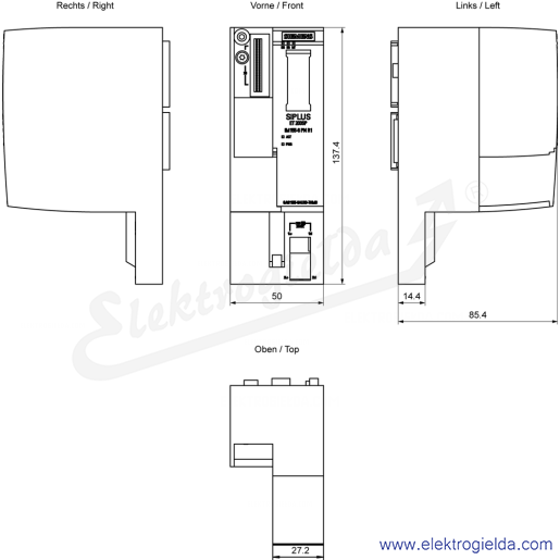 Rysunek wymiarowy Rysunek wymiarowy