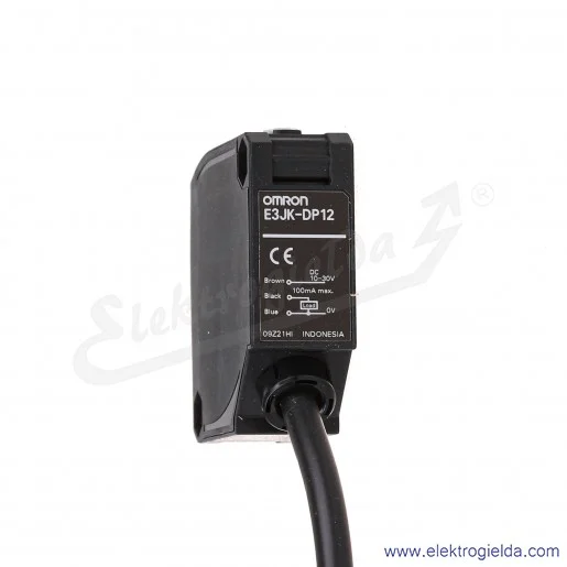 Czujnik odbiciowy E3JK-DP12 2M zasięg 300mm, zasilanie 10..30VDC, PNP Light-ON i Dark-ON, IP64, przewód 2m Czujnik odbiciowy E3JK-DP12 2M zasięg 300mm, zasilanie 10..30VDC, PNP Light-ON i Dark-ON, IP64, przewód 2m