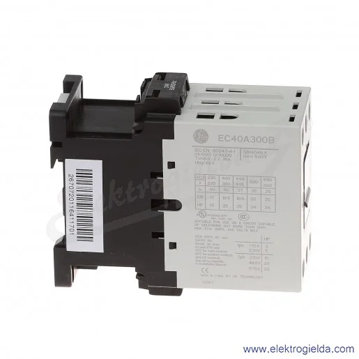 Stycznik EC40A300B024 24V AC 50/60 HZ, 18.5KW/400V AC-3, 60A AC-1, 3-polowy Stycznik EC40A300B024 24V AC 50/60 HZ, 18.5KW/400V AC-3, 60A AC-1, 3-polowy