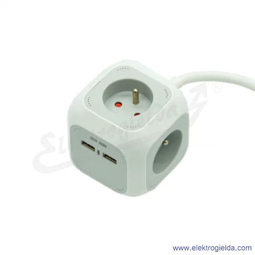 Przedłużacz kostka 1150101 Brennenstuhl długość 1.4m, przewód 3G1,5 4x230 + 2x USB Przedłużacz kostka 1150101 Brennenstuhl długość 1.4m, przewód 3G1,5 4x230 + 2x USB