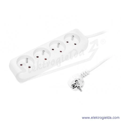 Przedłużacz listwowy PR-470P biały 98-016 Blow, przewód 5m 3x1.5, 4 gniazda 230V Przedłużacz listwowy PR-470P biały 98-016 Blow, przewód 5m 3x1.5, 4 gniazda 230V