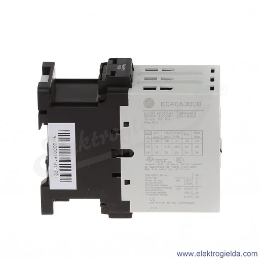 Stycznik EC40A300B400 400V AC 50/60 HZ, 18.5KW/400V AC-3, 60A AC-1, 3-polowy Stycznik EC40A300B400 400V AC 50/60 HZ, 18.5KW/400V AC-3, 60A AC-1, 3-polowy