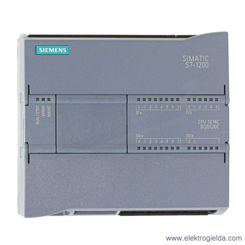 Sterownik PLC 6ES7214-1AG40-0XB0  S7-1200, CPU 1214C DC/DC/DC, 14 wejść binarnych (24VDC), 10 wyjść binarnych (24VDC),  2 wejści