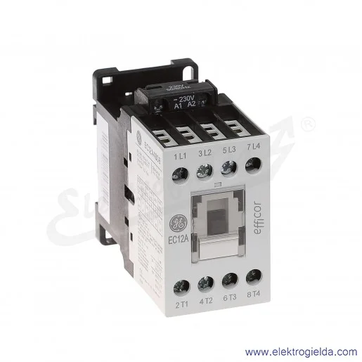 Stycznik EC12A400B230 230V AC 50/60 HZ, 5.5KW/400V AC-3, 25A AC-1, 4-polowy Stycznik EC12A400B230 230V AC 50/60 HZ, 5.5KW/400V AC-3, 25A AC-1, 4-polowy