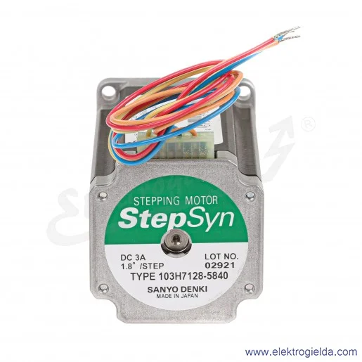 Silnik krokowy 103H7128-5840, 24V DC, 3A, 2- fazowy, 2 Nm, krok 1.8°, flansza 56mm, bipolarny, Sanyo Denki Silnik krokowy 103H7128-5840, 24V DC, 3A, 2- fazowy, 2 Nm, krok 1.8°, flansza 56mm, bipolarny, Sanyo Denki