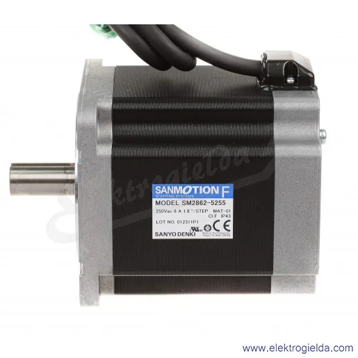 Silnik krokowy SM2862-5255, 100V AC, 6A, 2- fazowy, 6.4 Nm, krok 1.8°, flansza 86mm, bipolarny, Sanyo Denki Silnik krokowy SM2862-5255, 100V AC, 6A, 2- fazowy, 6.4 Nm, krok 1.8°, flansza 86mm, bipolarny, Sanyo Denki