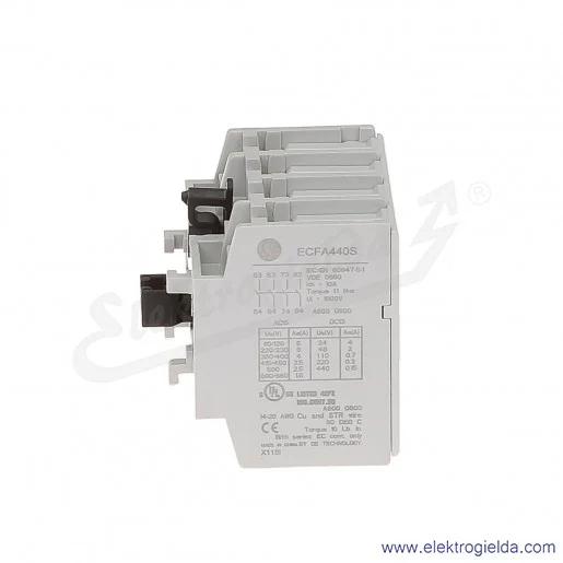 Blok styków pomocniczych ECFA440S czołowe 4NO Blok styków pomocniczych ECFA440S czołowe 4NO