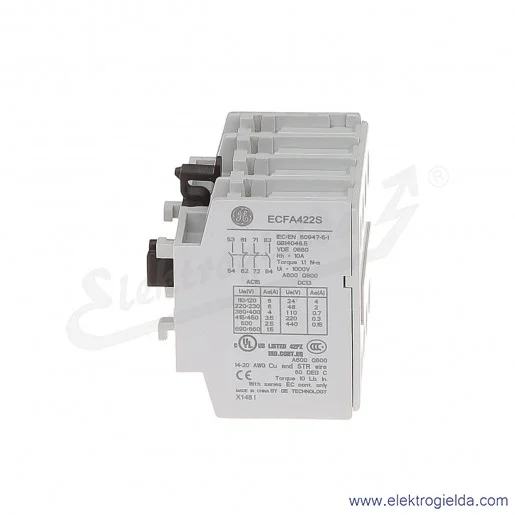 Blok styków pomocniczych ECFA422S czołowe 2NO+2NC Blok styków pomocniczych ECFA422S czołowe 2NO+2NC