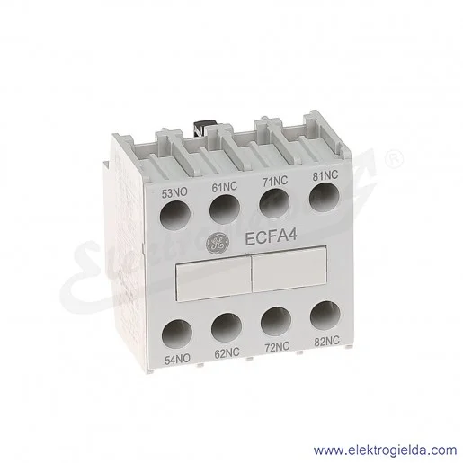 Blok styków pomocniczych ECFA413S czołowe 1NO+3NC Blok styków pomocniczych ECFA413S czołowe 1NO+3NC