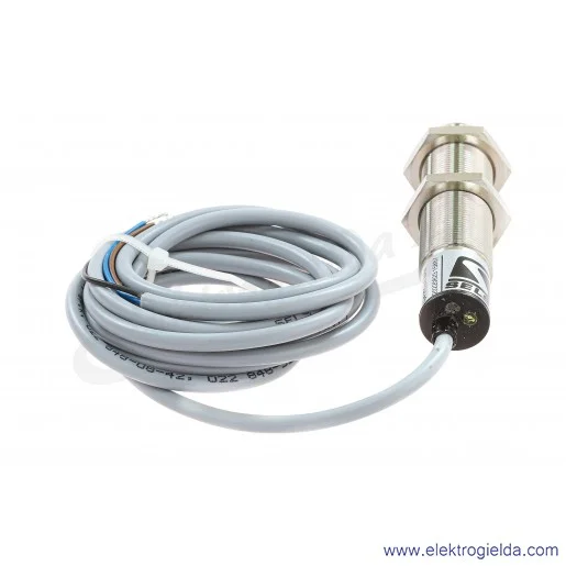 Czujnik indukcyjny PCID 5ZN 10..30VDC, zasięg 5mm, NPN NO, tuleja M18, przewód 2m, długość 76mm Czujnik indukcyjny PCID 5ZN 10..30VDC, zasięg 5mm, NPN NO, tuleja M18, przewód 2m, długość 76mm