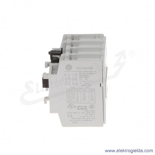 Blok styków pomocniczych ECFA413S czołowe 1NO+3NC Blok styków pomocniczych ECFA413S czołowe 1NO+3NC