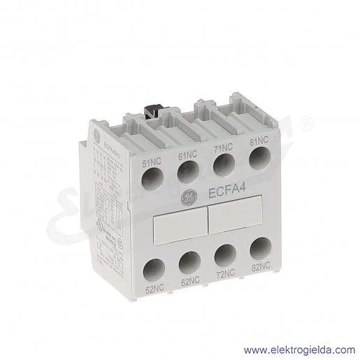 Blok styków pomocniczych ECFA404S czołowe 4NC Blok styków pomocniczych ECFA404S czołowe 4NC