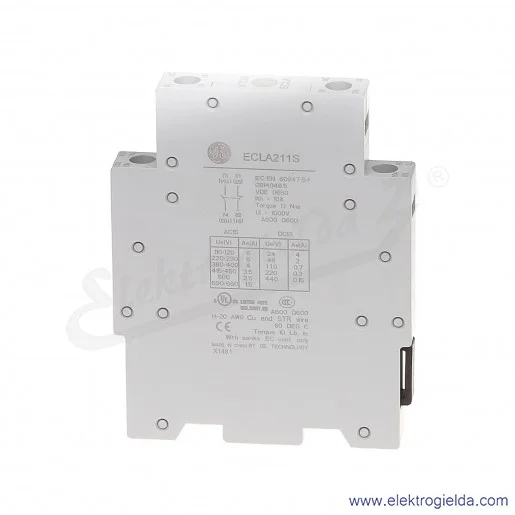 Blok styków pomocniczych ECLA211S boczne 1NO+1NC Blok styków pomocniczych ECLA211S boczne 1NO+1NC