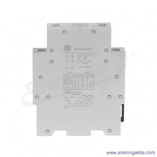 Blok styków pomocniczych ECLA202S boczne 2NC Blok styków pomocniczych ECLA202S boczne 2NC