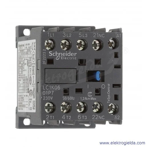 LC1K0601P7 1NC 2,2kW 20A Uc 230 VAC 50/60Hz Stycznik miniaturowy, zaciski śrubowe LC1K0601P7 1NC 2,2kW 20A Uc 230 VAC 50/60Hz Stycznik miniaturowy, zaciski śrubowe