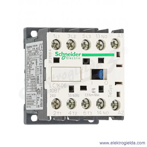 LC1K0610B7 1NO 2,2kW 20A Uc 24 VAC 50/60Hz Stycznik miniaturowy, zaciski śrubowe LC1K0610B7 1NO 2,2kW 20A Uc 24 VAC 50/60Hz Stycznik miniaturowy, zaciski śrubowe