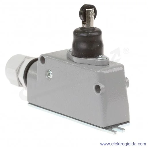 Łącznik krańcowy LM-10K w obudowie metalowej z napędem popychaczowym i rolką poprzeczną 1P Łącznik krańcowy LM-10K w obudowie metalowej z napędem popychaczowym i rolką poprzeczną 1P
