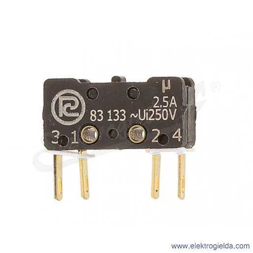 Łącznik krańcowy miniaturowy 83-133 z trzpieniem 1Z+1R złocony Łącznik krańcowy miniaturowy 83-133 z trzpieniem 1Z+1R złocony