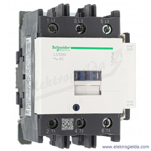 LC1D80P7 1z+1r 37kW 125A Uc 230 VAC 50/60Hz Stycznik zaciski śrubowe LC1D80P7 1z+1r 37kW 125A Uc 230 VAC 50/60Hz Stycznik zaciski śrubowe